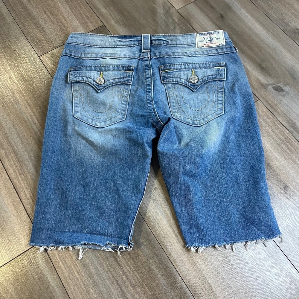 True Religion Denim Shorts  Distressed Frayed Hem Mens 30 - Picture 6 of 7